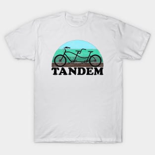 Tandem Bicycle Vintage Colors T-Shirt